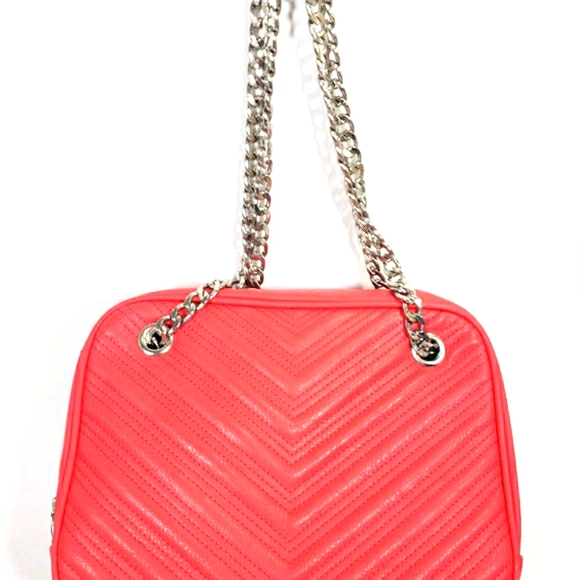BCBG Eneration Red Coral Shoulder Bag Chain Purse - Picture 10 of 11